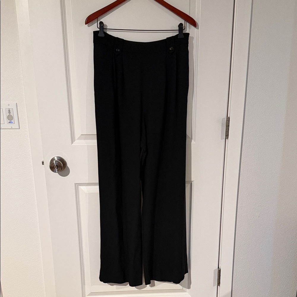 Sézane Loulou Trousers (Black Wide Leg Women's Pants)